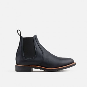 Red Wing 6-inch Chelsea Short Boot in Black Boundary Leather | EHMYPAD-16