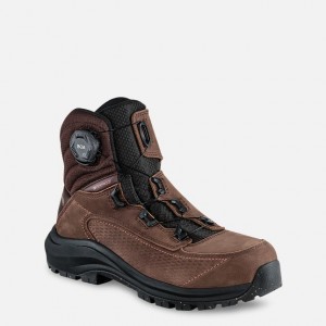 Red Wing 6-inch Waterproof BOA® Safety Toe Boot Black-Tan Fleck | ACZFSPX-79