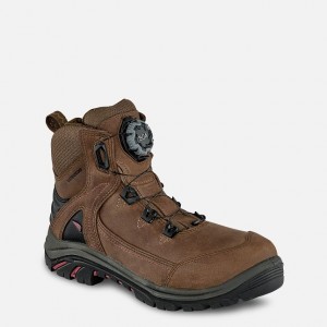 Red Wing 6-inch Waterproof Safety Toe Boot Black-Burgundy | TNFHWOJ-82