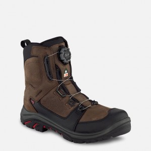 Red Wing 8-inch BOA®, Waterproof, CSA Safety Toe Boot Black-Red | AMSYKTU-54