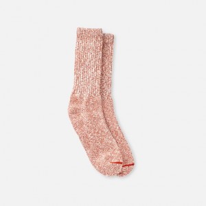 Red Wing Cotton Blend Ragg Crew Socks in Rust/White Cotton Blend | WZIPKVC-79