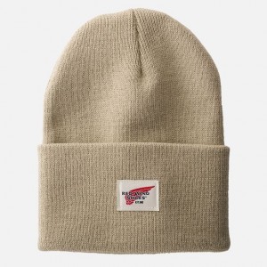 Red Wing Cuffed Beanie Hat in Stone | SKEHANI-83