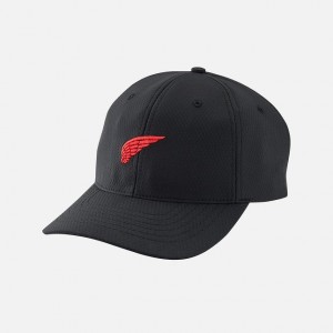 Red Wing Embroidered Wing Performance Ball Cap in Black | XICLKRD-47