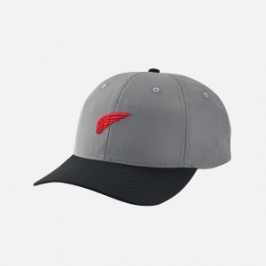 Red Wing Embroidered Wing Performance Ball Cap in Charcoal Gray | MFAIHNU-98