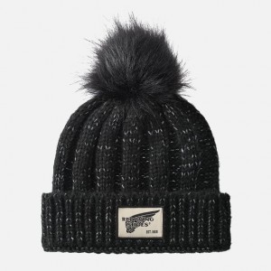 Red Wing Knit Pom Beanie Hat in Black | GAIHEFC-71