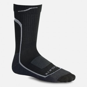 Red Wing Merino Wool Blend 3/4 Crew sock in Black & Gray | XCBTSND-56