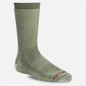 Red Wing Merino Wool Blend Crew Sock in Olive | TMDJUFL-02