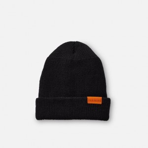 Red Wing Merino Wool Knit Hat in Black | HWLDSGP-89
